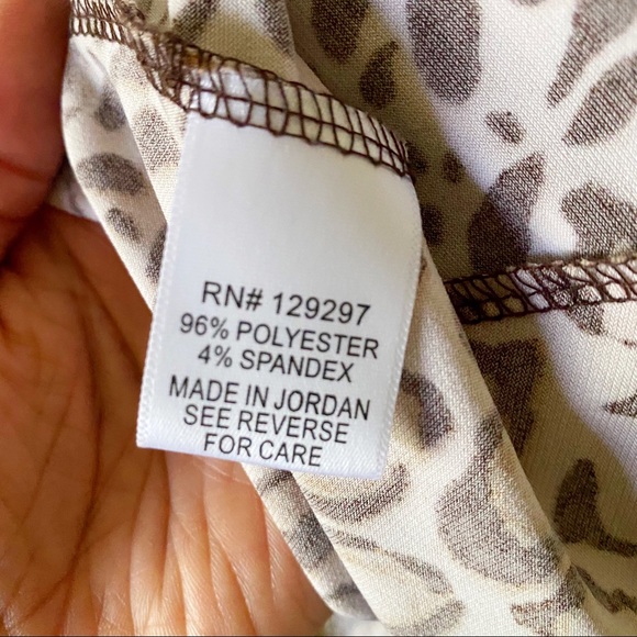 IMAN Tie Waist High/Low Dress Leopard Print Brown - Picture 6 of 7